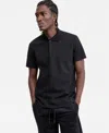 Guess Men's Waffle-knit Polo Shirt In Black