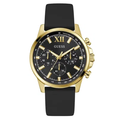 Guess Men's Multi-function Black Silicone Watch, 44mm