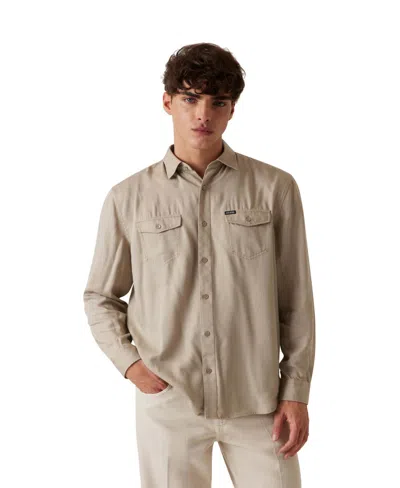 Guess Men's Washed Fluid Shirt In Neutral