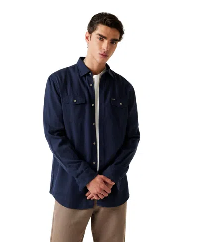 Guess Men's Washed Fluid Shirt In Blue