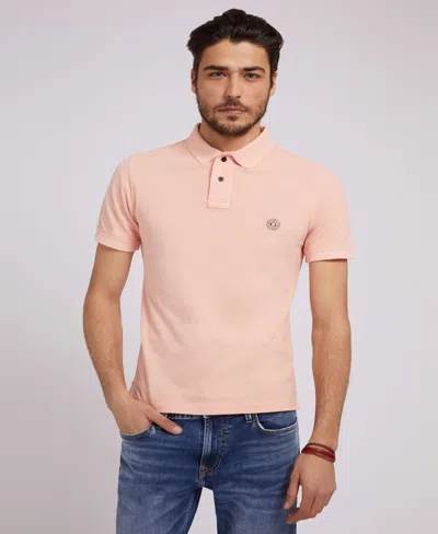 Guess Men's Washed Polo Shirt In Ballet Pink