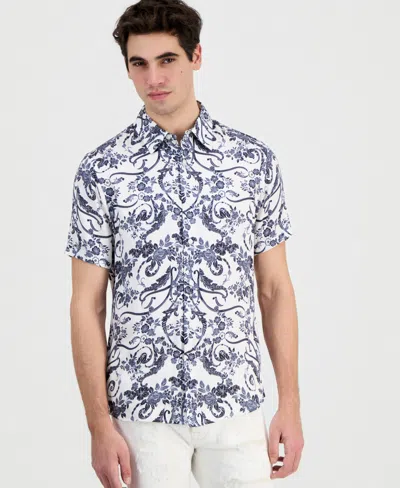 Guess Men's Wayco Decorative Floral Short-sleeve Shirt In Multi