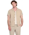 Guess Men's Wesley Crochet Resort Shirt In Brown