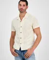 Guess Men's Wesley Short Sleeve Crochet Camp Shirt