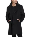 Guess Men's Wool Blend Coat With Removable Quilted Bib In Jet Black