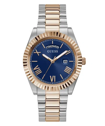 Pre-owned Guess Men's Wristwatch Connoisseur Gw0265g12 Stainless Steel Bicolour