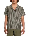 Guess Men's Wyatt Short Sleeve Striped Button-front Camp In Green