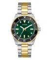 Guess Mens Two-tone Analog Watch, 41 Mm In Metallic