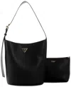 Guess Meridian Ii Medium Bucket Bag In Black