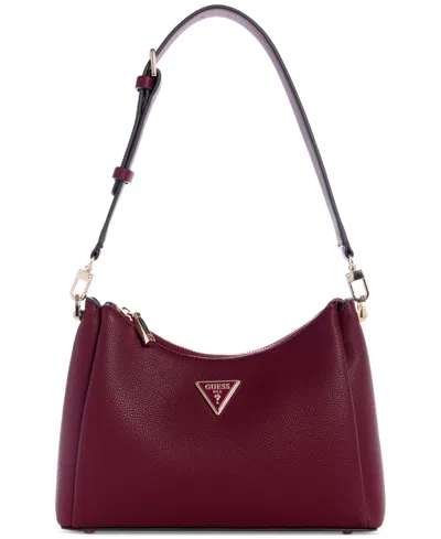 Guess Meridian Ii Small Shoulder Bag In Burgundy