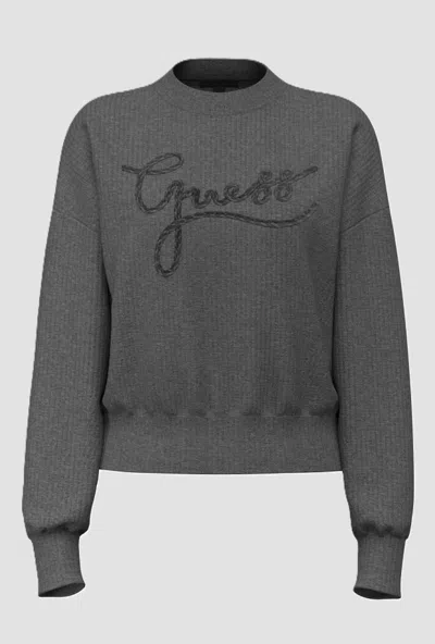 Guess Mesh With Dark Grey Woman Logo In Gray