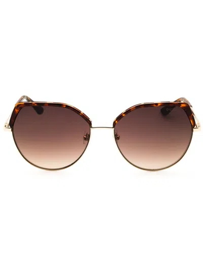 Guess Metal Cat Eye Women's Sunglasses - Gu7736 In Brown