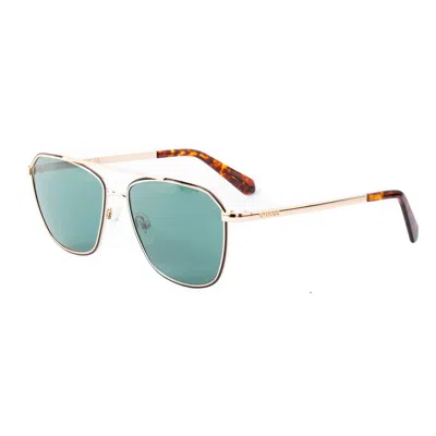 Guess Gold Metal Sunglasses In Green