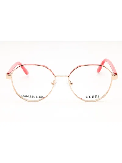 Guess Metal Round Women's Eyeglasses - Style Gu50124 In Purple