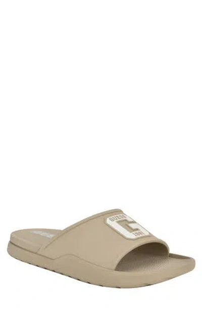 Guess Metzer Slide Sandal In Light Natural Multi