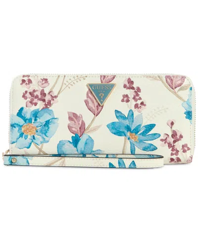 Guess Micaela Boxed Large Zip-around Wallet In Floral