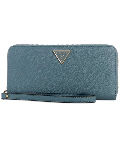 Guess Micaela Boxed Large Zip-around Wallet In Slate