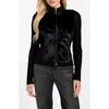 Guess Mila Mixed Media Faux Fur Cardigan In Black