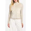 Guess Mila Mixed Media Faux Fur Cardigan In Neutral