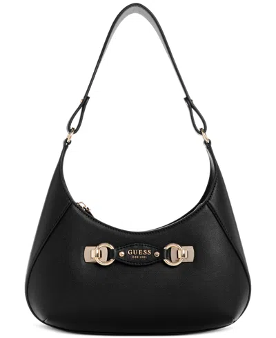 Guess Mimina Small Top Zip Shoulder Bag In Black