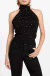 Guess Minara Turtleneck Halter Sweater In Black