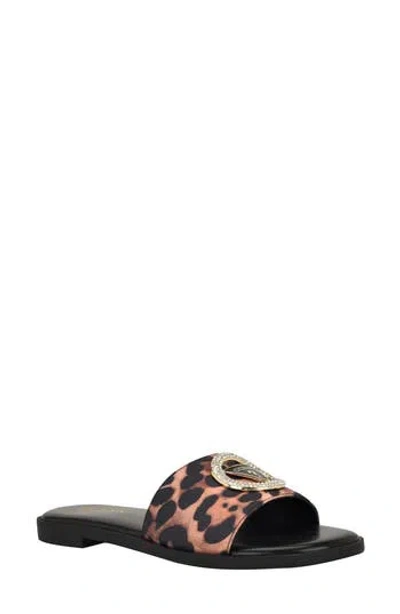 Guess Mirria Slide Sandal In Animal Print