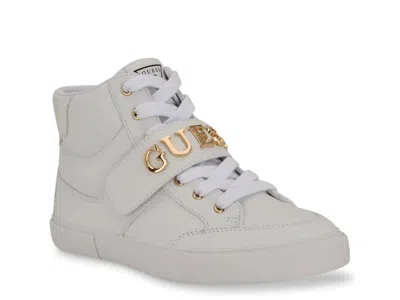 Guess Mizzly High Top Sneaker In White