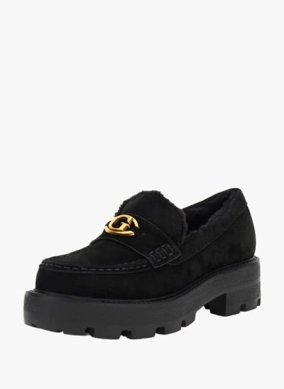 Guess Mocassins Yanikay En Cuir In Black