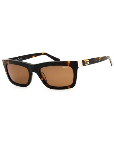 Guess Modern Rectangular Sunglasses For Men In Brown