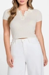 Guess Mona Chenille Polo Sweater In Brown