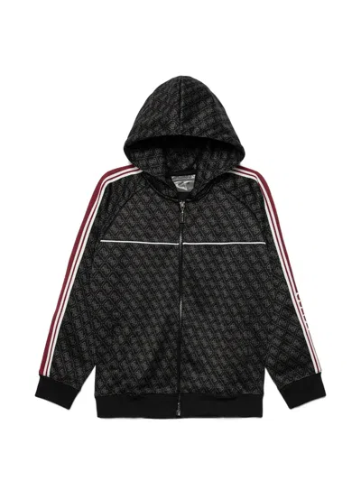 Guess Kids' Monogram-pattern Hoodie In Black