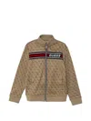 Guess Monogram Zip-up Jacket In Neutral