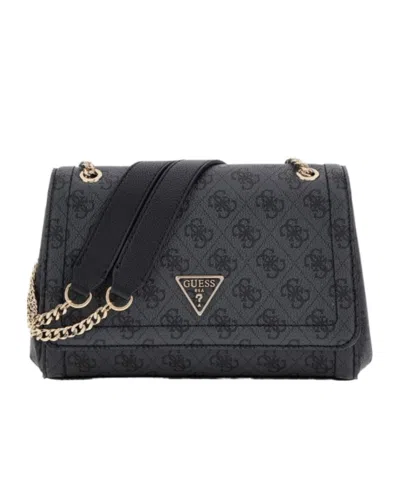 Guess Monogram-pattern Satchel Bag In Gray