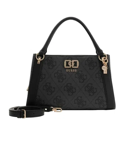 Guess Monogram-pattern Tote Bag In Black