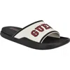 Guess Mylas Slide Sandal In White/black/red