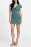 Guess Naleny Tie Front Body-con Minidress In Green