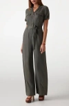 Guess Nalini Tie Waist Jumpsuit In Green