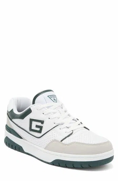 Guess Narsi Sneaker In Light Grey/white/dark Green