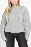 Guess Nathalie Cable Mock Neck Sweater In Gray