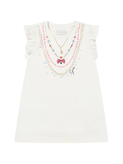 Guess Kids' Necklace-print Dress In White