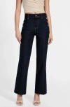 Guess New Faye High Waist Ankle Jeans In Blue