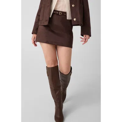 Guess New Grace Faux Suede Miniskirt In Brown