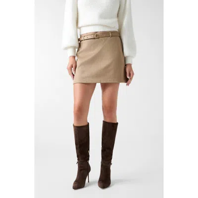 Guess New Grace Faux Suede Miniskirt In Brown