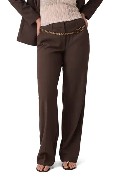 Guess New Joandra Perfect Relaxed Pants In Brown