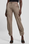 Guess New Marzia Faux Suede Cargo Pants In Walnut Shell