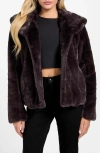 Guess New Sophy Faux Fur Jacket In Brown