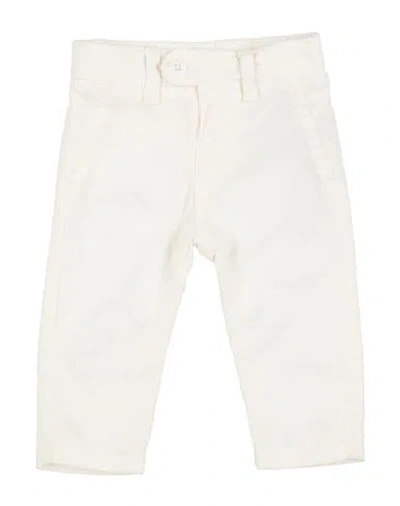Guess Babies'  Newborn Boy Pants Ivory Size 3 Cotton, Linen, Elastane In White