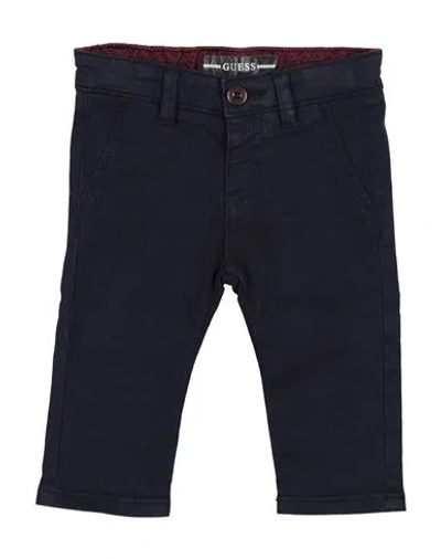 Guess Babies'  Newborn Boy Pants Navy Size 3 Cotton, Elastane In Blue