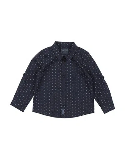 Guess Babies'  Newborn Boy Shirt Midnight Blue Size 3 Cotton, Elastane