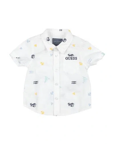 Guess Babies'  Newborn Boy Shirt White Size 3 Cotton